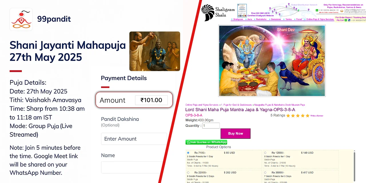 Online Shani Jayanti Puja