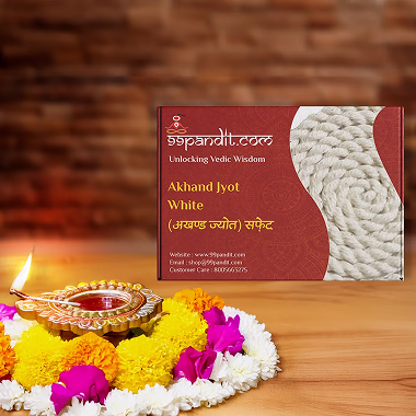 Premium Cotton Akhand Jyot Batti - White for Worship Rituals